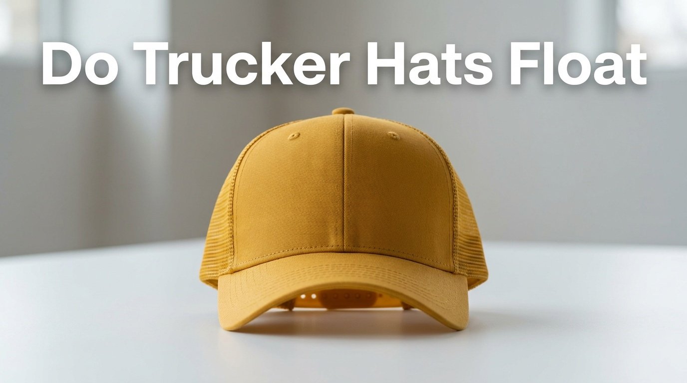 Professional photography for article: Do Trucker Hats Float. High quality trucker hat on minimalist background.