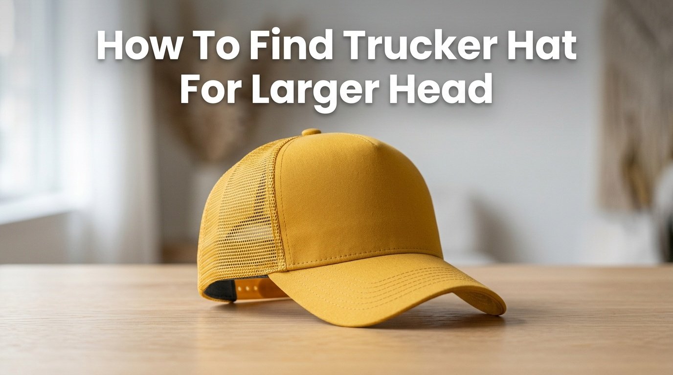 Professional photography for article: How To Find Trucker Hat For Larger Head. High quality trucker hat on minimalist background.